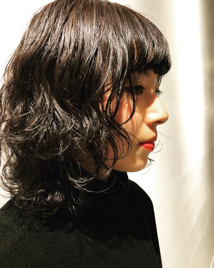 髪型 ラブリーミディアム パーマ スタイリング