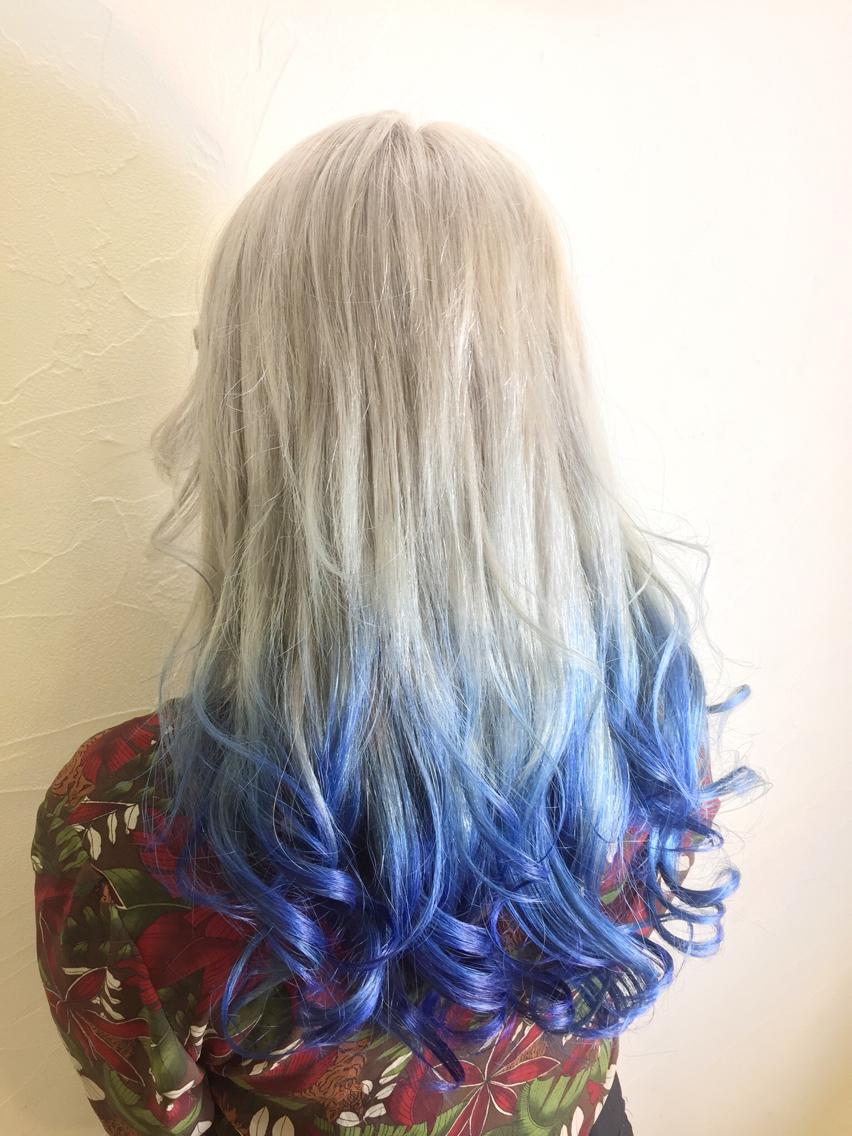 綺麗なピンク 水色 グラデーション 髪 最高の花の画像