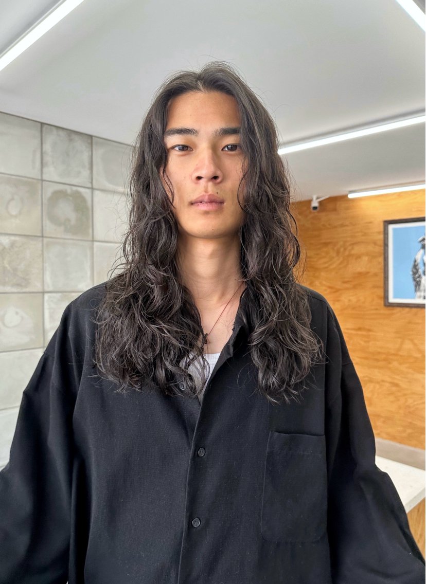 Men's semi dry long perm #tetohair #tuco #名｜榛地 渉馬(tuco