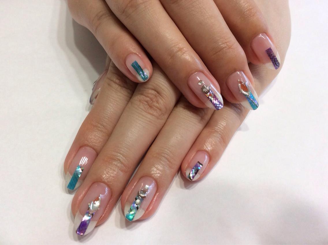 ジェル】サンプルデザイン シェルシート クリアネイル|nail