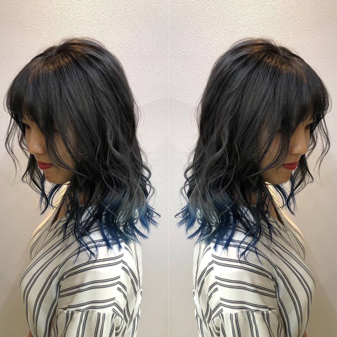 すごい ミディアム ヘア カラー 個性 的