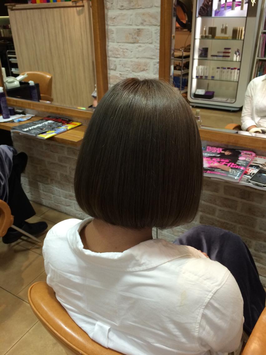 ベージュマットカラーボブ hair flage所属 永田大樹のヘア