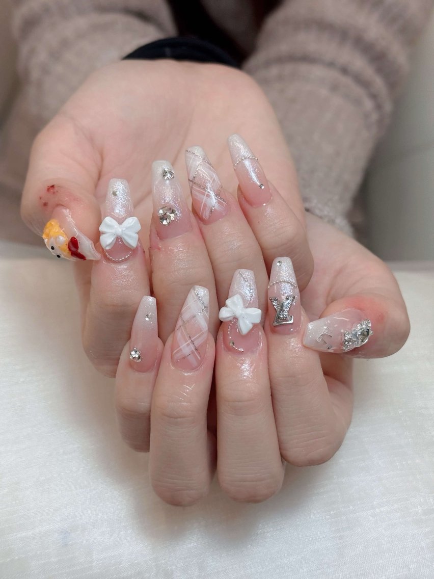 夏ネイル #マグネットネイル #フットネイル #韓国ネイル #ニュアンス