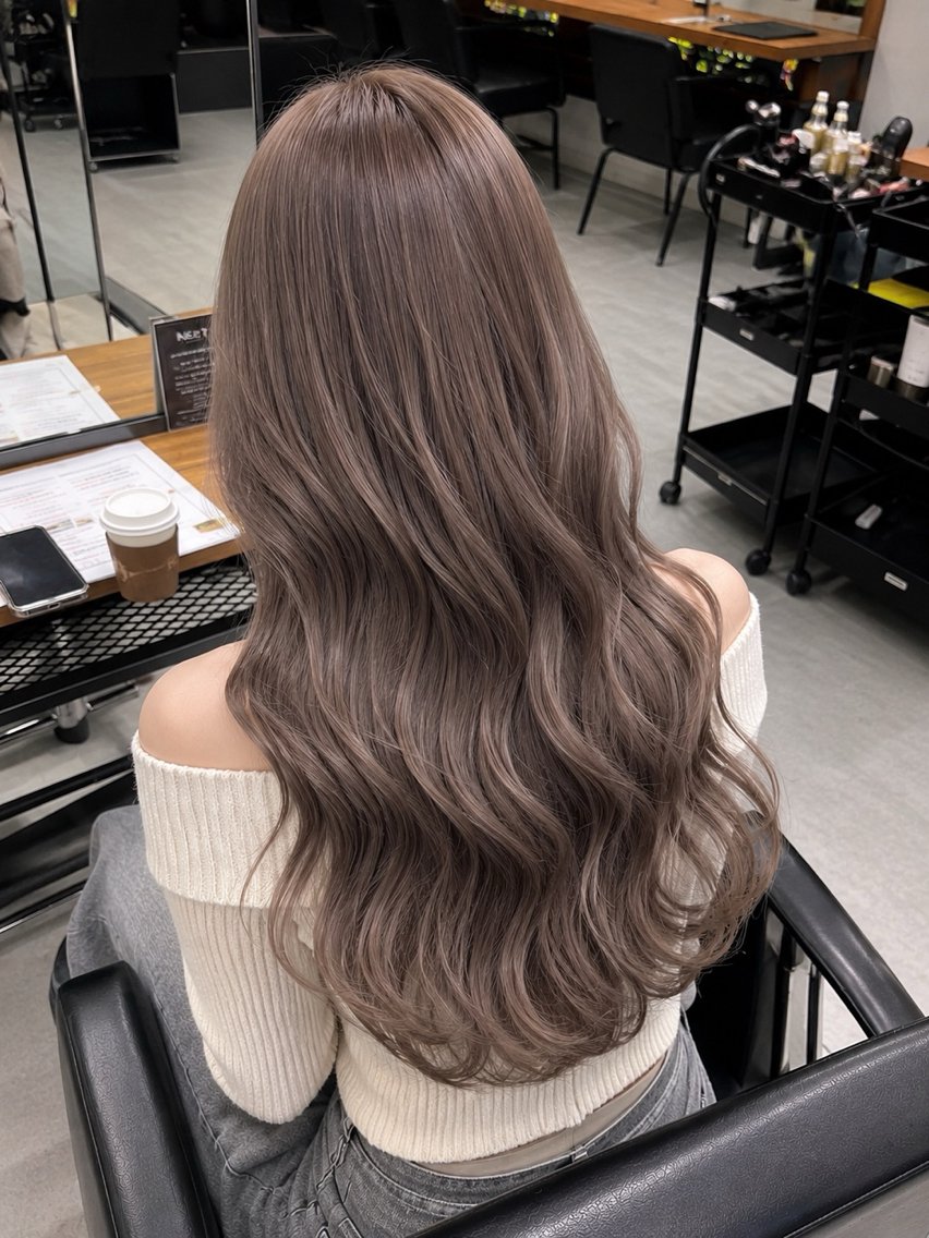 ヘアスタイル・髪型カタログ「カラー シールエクステ グレージュ