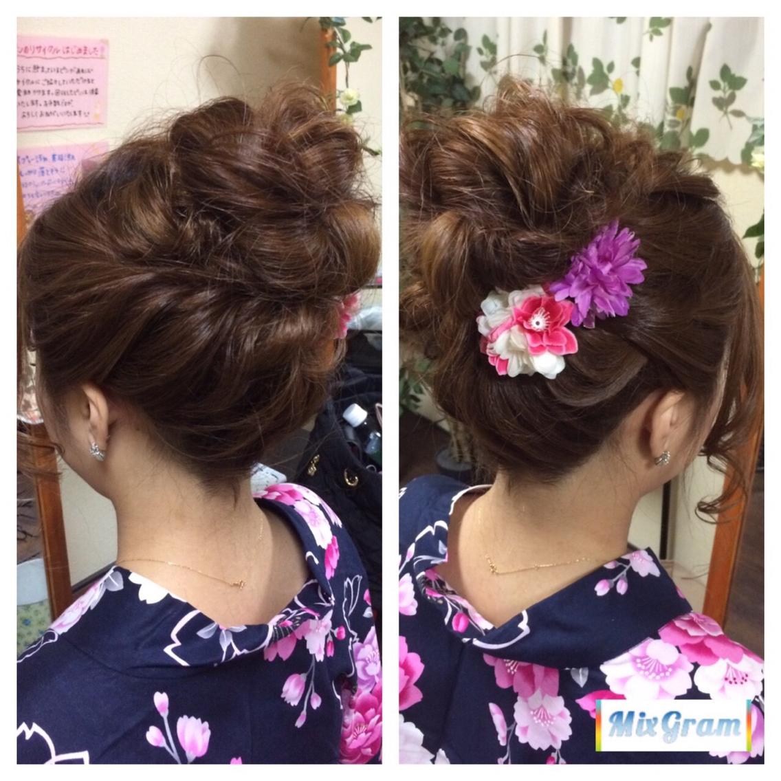 最も人気のある髪型 驚くばかりセミロング 浴衣 髪型