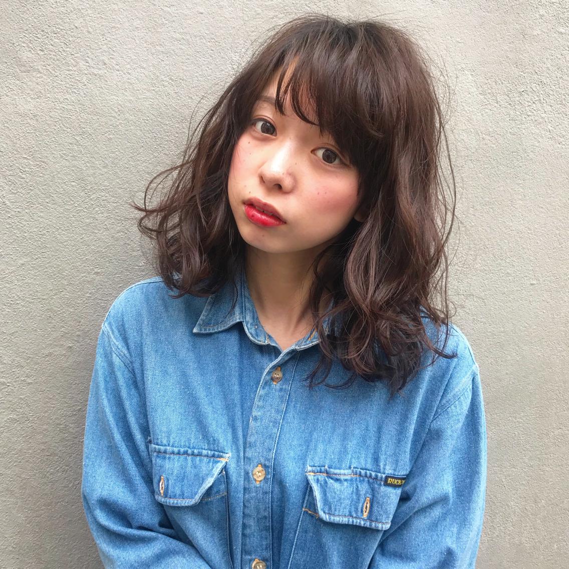 セミロング カラー ヘアアレンジ ふわふわナチュラル乃木坂系セミディ! 女の子は女の子