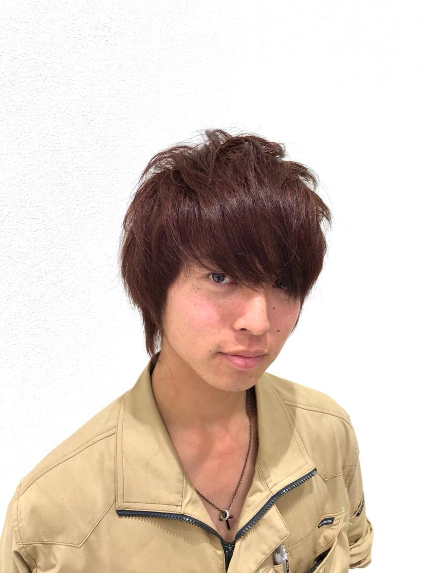 ユニークメンズ カラー 赤系 無料のヘアスタイル画像