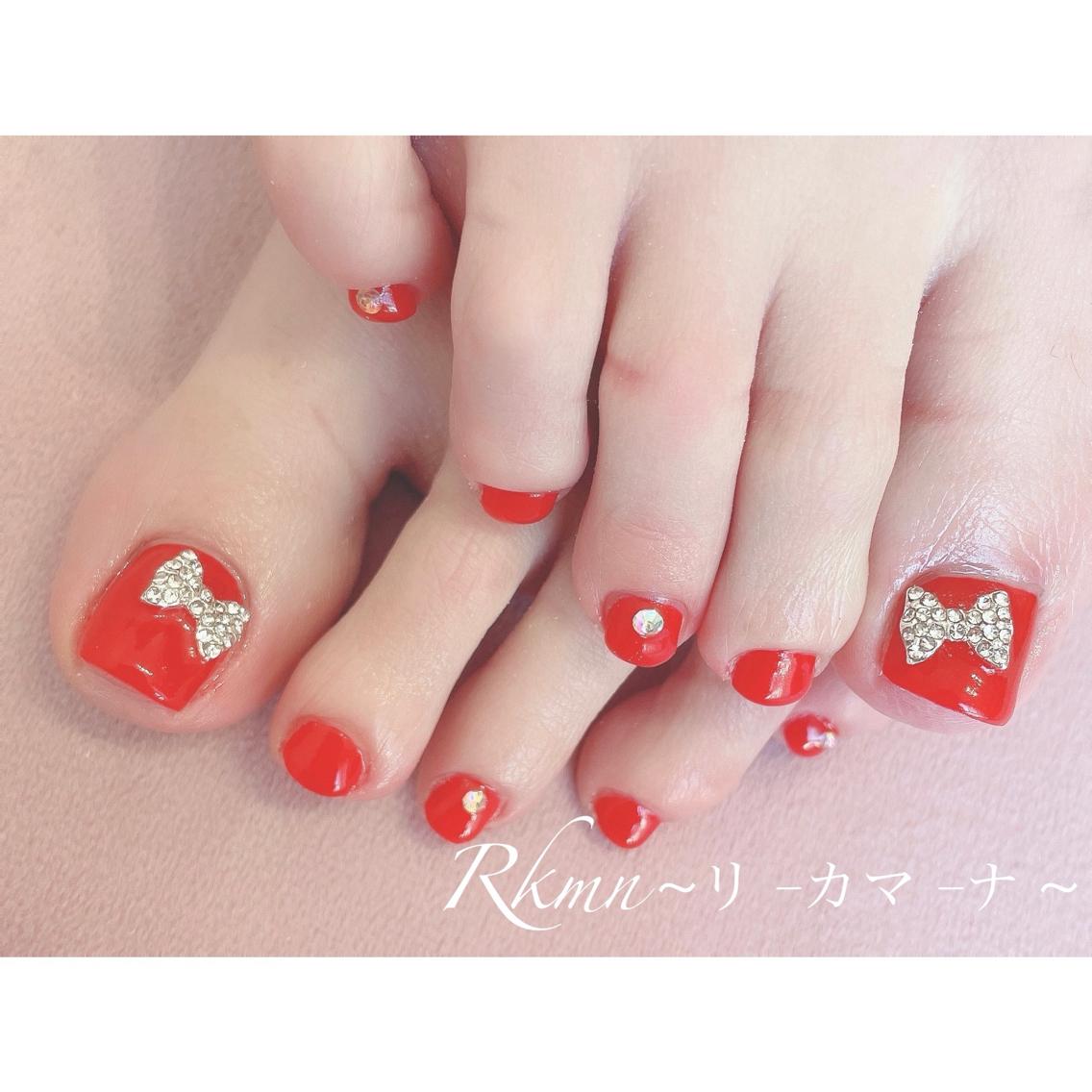 Rily様❁フルオーダー　リボンデザイン ネイルチップ 4点セット Rily様❁フルオーダー リボンデザイン ネイルチップ 4点セット