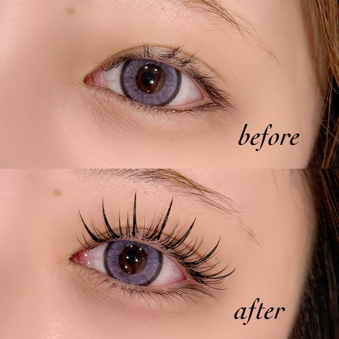 ディープボリュームラッシュ80束 ブラック×アッシュブラウン LED