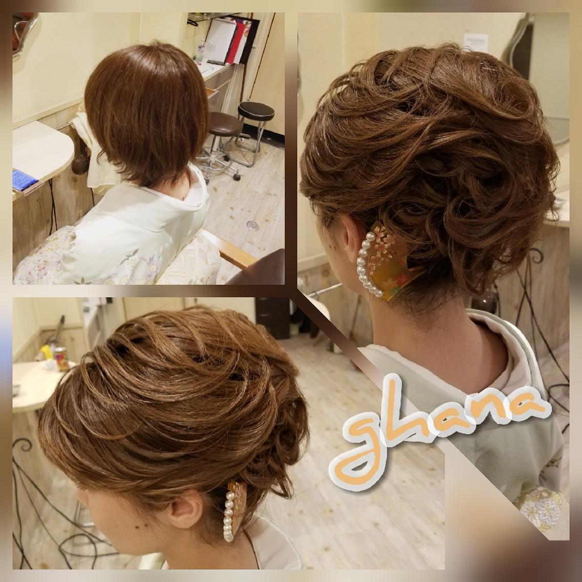 ベストショート 着物 ヘアアレンジ 無料のヘアスタイル画像