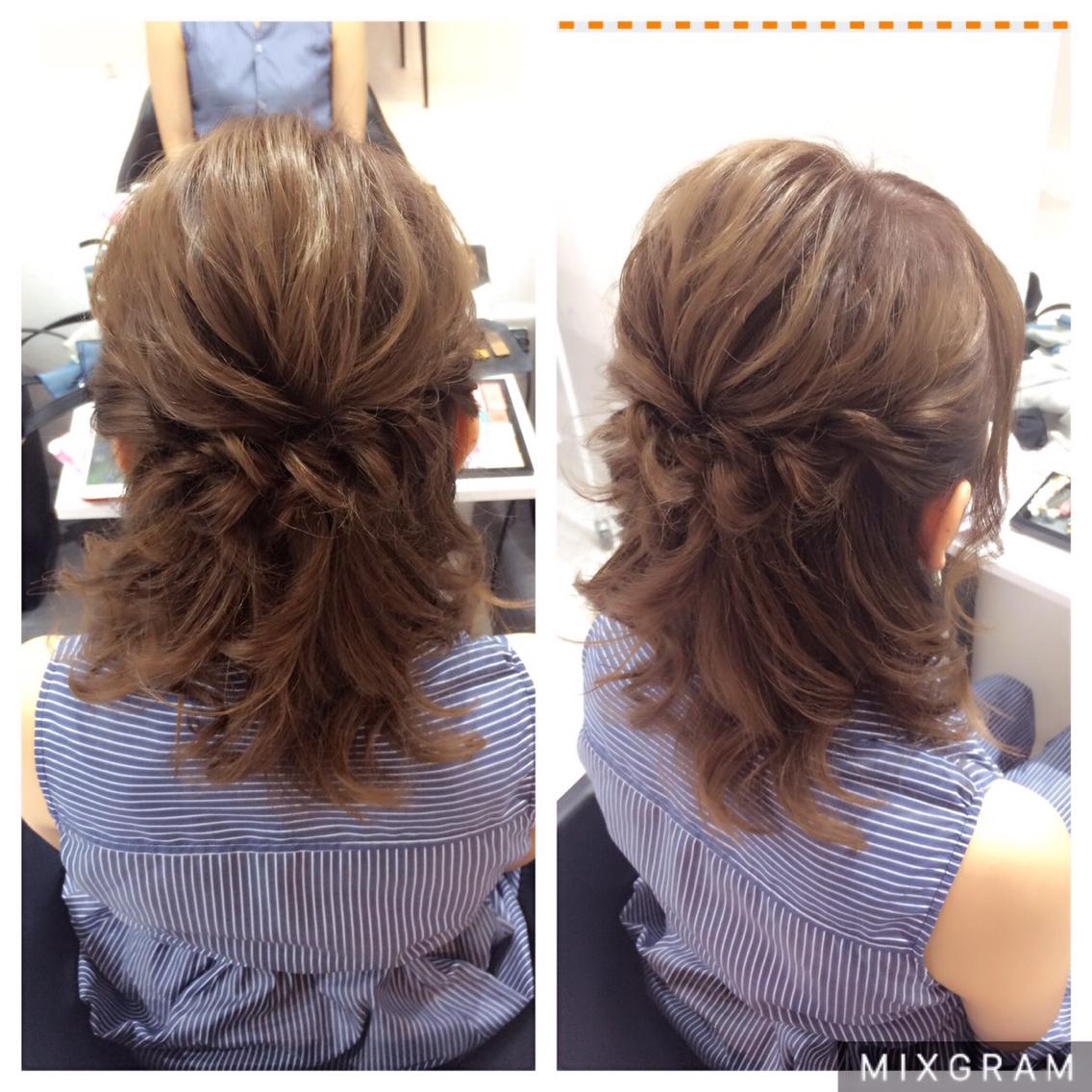 ボブの長さでも、アップからハーフアップから色々なヘアアレンジ