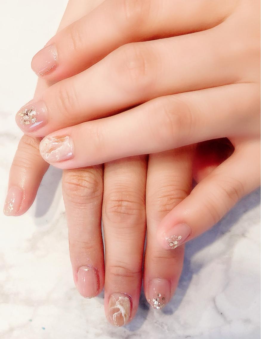 シンプルニュアンスネイル🤗 クリア感のあるニュアンスという