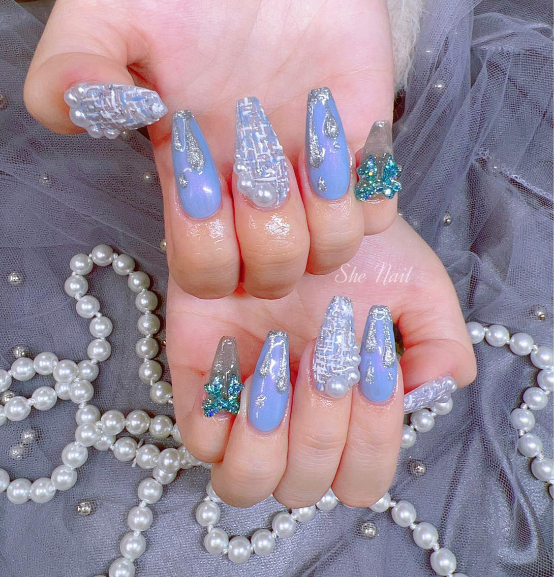 ネイルデザイン・アートカタログ「#チップ長さ出し持ち込みデザイン