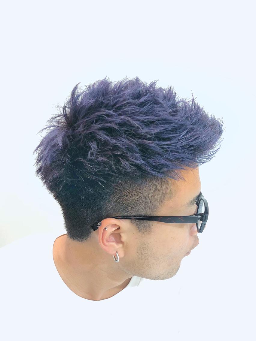 メンズ 髪型 紫