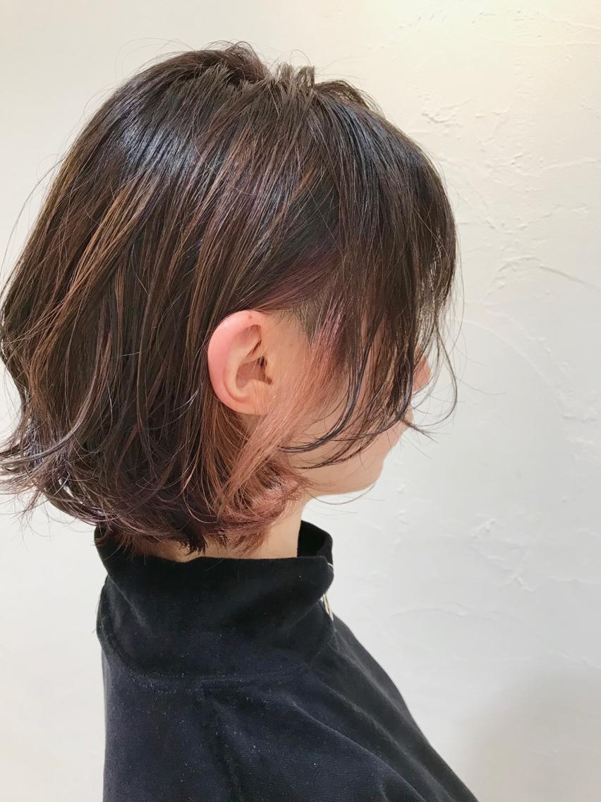 驚くばかりインナーカラー ピンク ショート 最高の花の画像