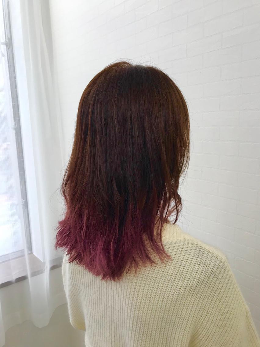 有名な ヘアカラー グラデーション 黒 紫