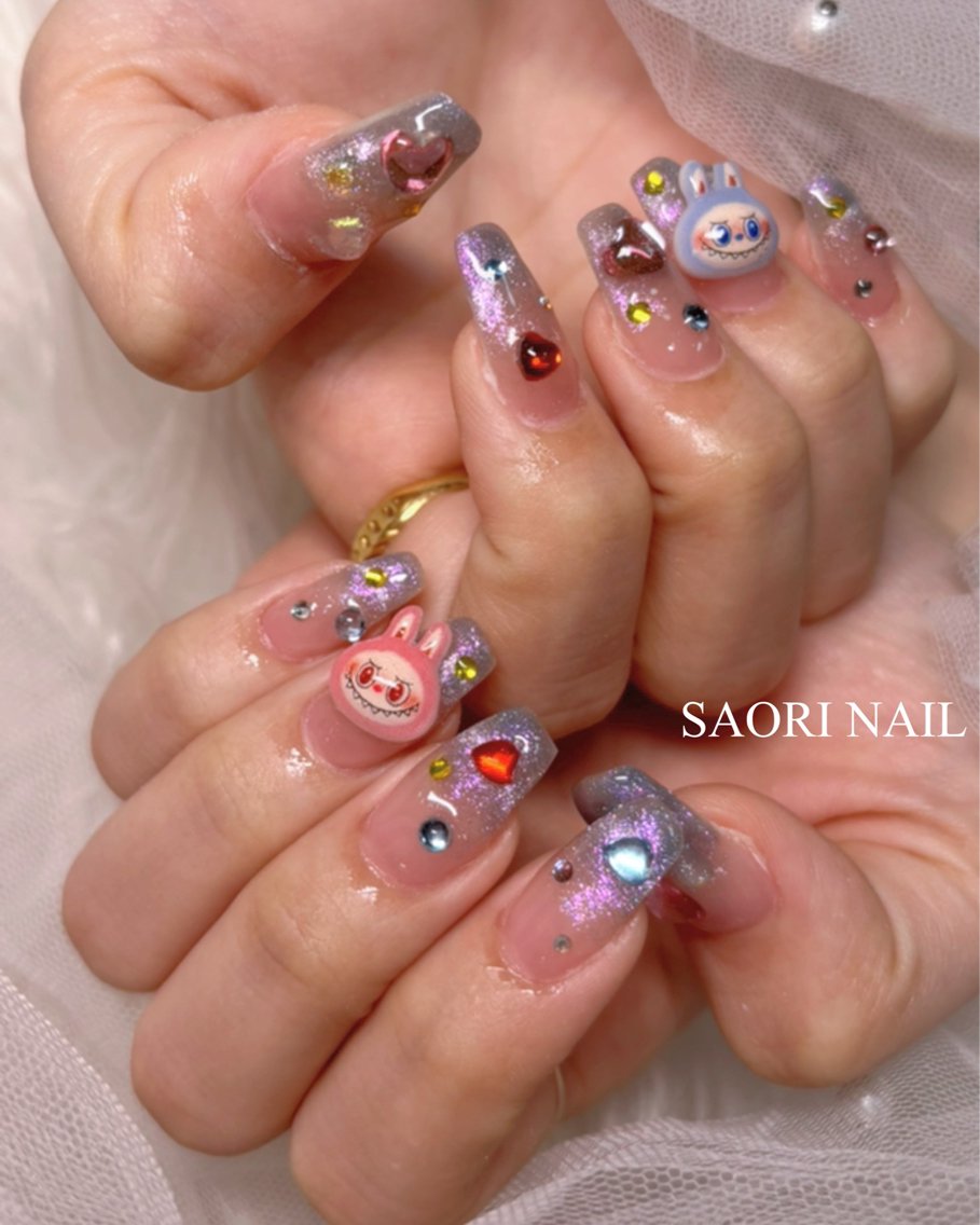 ワンホンネイル#サオリネイル#saorinail#長さだし#ジェルチップ#ちゅる