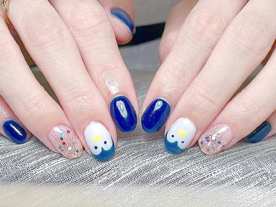 【カラー変更無料】マグネット　ネイルチップ　ラメフレンチ　ハート　ストーン カラー変更無料】マグネット ネイルチップ ラメフレンチ ハート