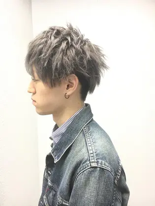 その他 カラー キッズ ショート ネイル パーマ ヘアアレンジ マツエク・マツパ メンズ メンズホワイトシルバーアッシュ