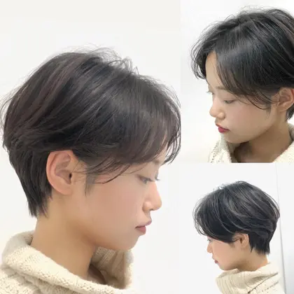 軟毛 直毛 ハリ毛さん 浮きがちなえりあしはタイトに抑えて トップと後頭部には自然なボリュー Ash西葛西店所属 ショート ボブ専門 マツナガのヘアカタログ ミニモ