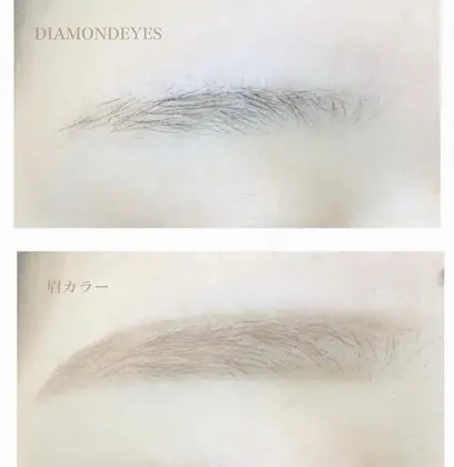 眉を脱色して垢抜け眉毛に大変身 黒から茶色になるだけで軽い印象を与えてくれます 眉毛が太めの方 ダイヤモンドアイズ エソラ池袋店所属 香島 媛子のマツエクデザイン ミニモ