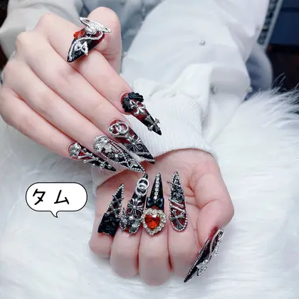 お客様完成品♡ネイルチップ♡ マーメイドネイル 韓国　量産型　夏ネイル 143》氷ネイル うるうる ちゅるん 韓国ネイル マーメイド 夏