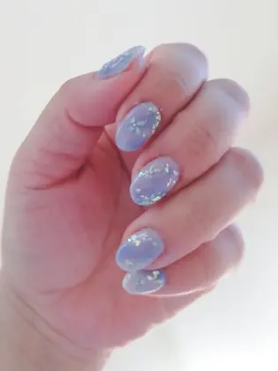 シェルでキラキラ紫陽花ネイル Riru Nail所属 大森 綾のネイルデザイン ミニモ