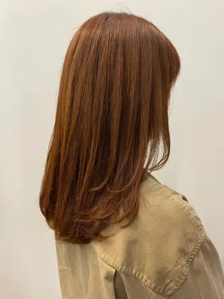 この写真はブリーチしていません ベースのお色にもよりますが 何度かオレンジを入れることによって Brisa表参道所属 平岡 萌のヘアカタログ ミニモ