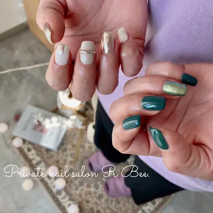 Nail Nailart 大阪ネイルサロン 豊中ネイルサロン トレンドネイル ニュアンスネイル 冬 Private Nail Salon R Bee 所属 R Bee Reinaのネイルデザイン ミニモ