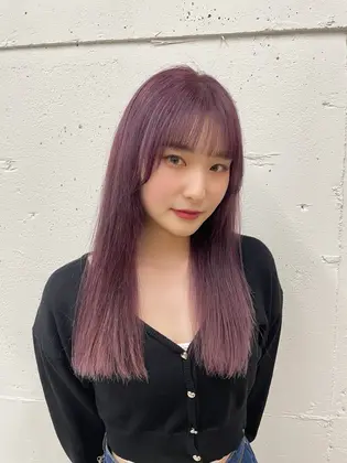 ピンクパープル】2026年夏人気のピンクパープルのヘアカラー・髪型