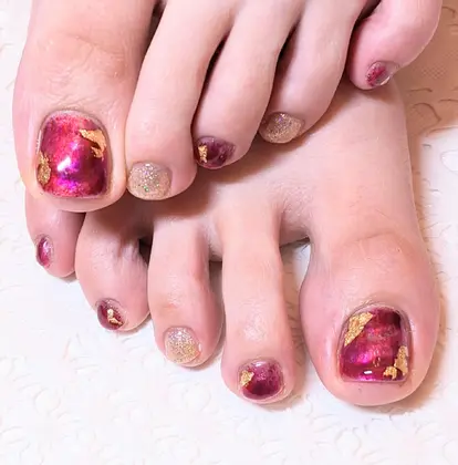 フットネイル 22年秋人気のフットネイル ペディキュア のネイルデザイン ネイルアートカタログ 18ページ目 ミニモ