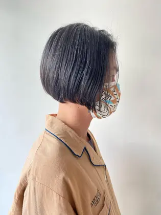 お洒落な男性のショートボブスタイル スタイリングは オレンジオリジナルオイルを使用 ふわふわと Rock Work Orange所属 オザワ モモコのヘアカタログ ミニモ