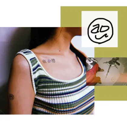 2週間で落ちるフェイクタトゥー ジャグアタトゥーです 腕のマークは お客様が即興で作ったもの Szu Jaguatatoo所属 Szu Jaguatatooのヘアカタログ ミニモ