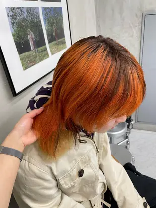 オレンジブラウン】2025年春人気のオレンジブラウンのヘアカラー・髪型 