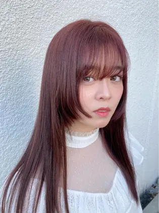 デザインカラー デザインカット 姫カット ストレート仕上げ 韓国ヘア A Chieve所属 松本 芽衣のヘアカタログ ミニモ