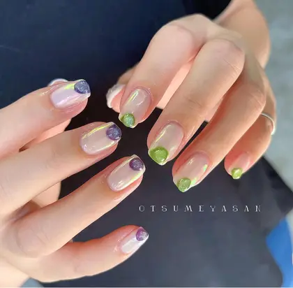 くすみネイル#夏ネイル#韓国ネイル#赤ネイル#ちゅるんネイル