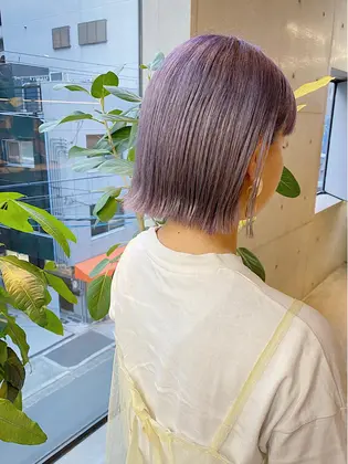 ブリーチとプレミアムカラーで作る淡いパープル 退色すると白っぽく抜けてくるのでオススメです Son Hair所属 Son Hair Hiroeのヘアカタログ ミニモ