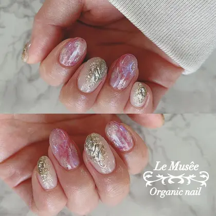 爪 皮膚を溶かすアセトンは使用しません マシンでジェルを一層残す 安心安全なフィルインオフを行っ オーガニックネイル Le Musee 芦花公園所属 Reiko Hamanoのネイルデザイン ミニモ