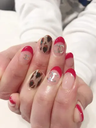 ビビットピンク レオパードフットネイル Kupulau Nail所属 Haruのネイルデザイン ミニモ