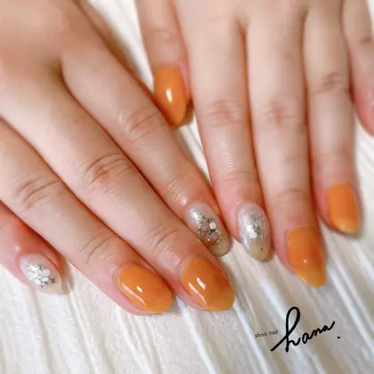 結婚式の参列ように 留袖にあわせたカラーのネイル おまかせでアートさせてもらいました Nailsalon Chatchat所属 小林 由花のネイル デザイン ミニモ