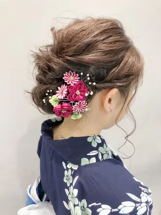 浴衣着付け 浴衣ヘアアレンジ ミディアムヘアアレンジ 花火大会 納涼船 浴衣ディズニー Salowin 銀座所属 韓国ヘア 豊木登紀子のヘアカタログ ミニモ