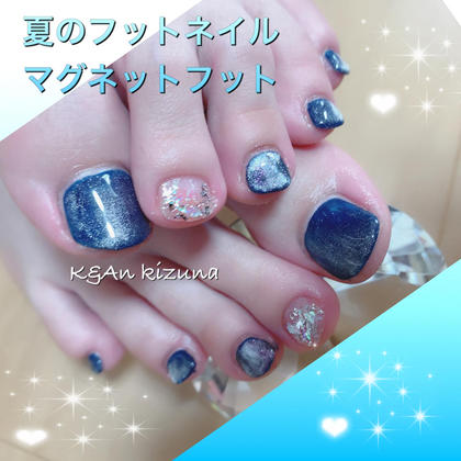 夏のギャルネイル青キラキラ埋め尽くし とっても気に入ってくれました 19 8 7 ｋ ａn Kizuna所属 ｋ ａn Kizunaのマツエクデザイン ミニモ