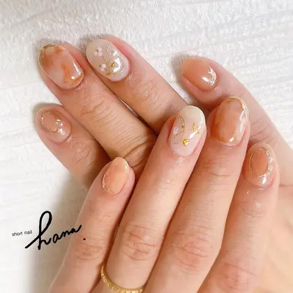 結婚式の参列ように 留袖にあわせたカラーのネイル おまかせでアートさせてもらいました Nailsalon Chatchat所属 小林 由花のネイル デザイン ミニモ