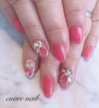 パラジェル ネイル スプリングネイル Cuore Eyelash Nail 布施店所属 Cuore Yukanailのネイル デザイン ミニモ