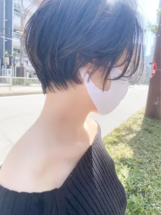 前髪長めの綺麗めショート 顔の骨格に合わせて誰でも朝簡単にセットできるように切らせていただきました Totia所属 パク テギのヘアカタログ ミニモ