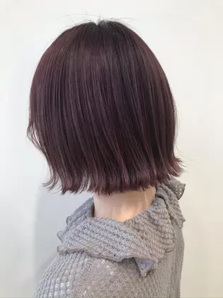 ミニボブ ピンクパープル ブリーチなしで出来ます 収まりも良くて色持ちも抜群です Affection大曽根所属 片山 千晴 のヘアカタログ ミニモ