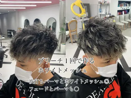 ブリーチ１回で作るホワイトメッシュ 白髪隠し 白髪ぼかしにも Emu所属 Zest Emu店のヘアカタログ ミニモ