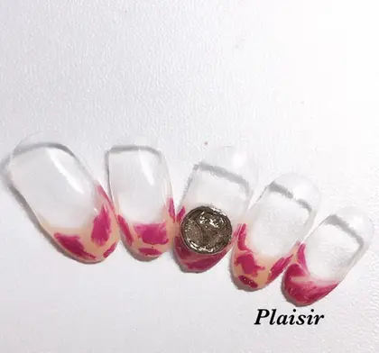 バレンタインネイル チョコがたれてるartとマーブルイメージのart プレジール所属 プレジール スタッフのネイル デザイン ミニモ