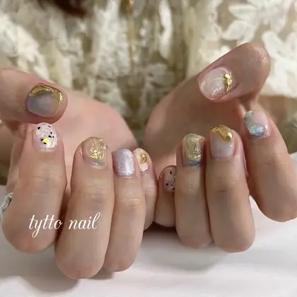 ［03］ネイルチップ オーダー マグネットネイル ぽこぽこ 立体 癖ネイル ニュアンスネイル#ミラーネイル#オーロラネイル #マグネット
