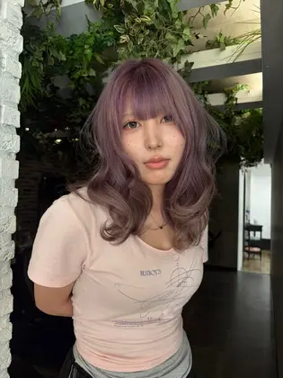 ピンクパープル】2026年夏人気のピンクパープルのヘアカラー・髪型